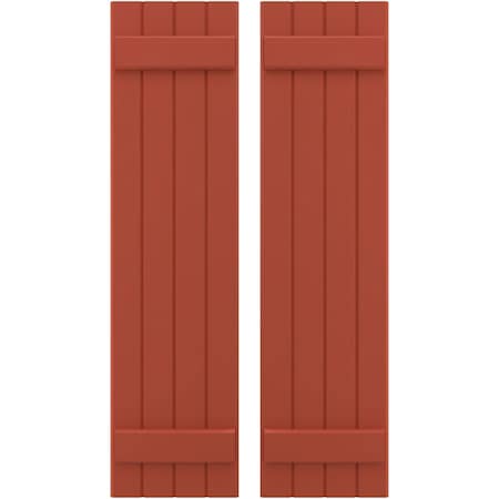 Americraft 4-Board (2 Batten) Exterior Real Wood Joined Board-n-Batten Shutters, ARW101BB414X70CLH